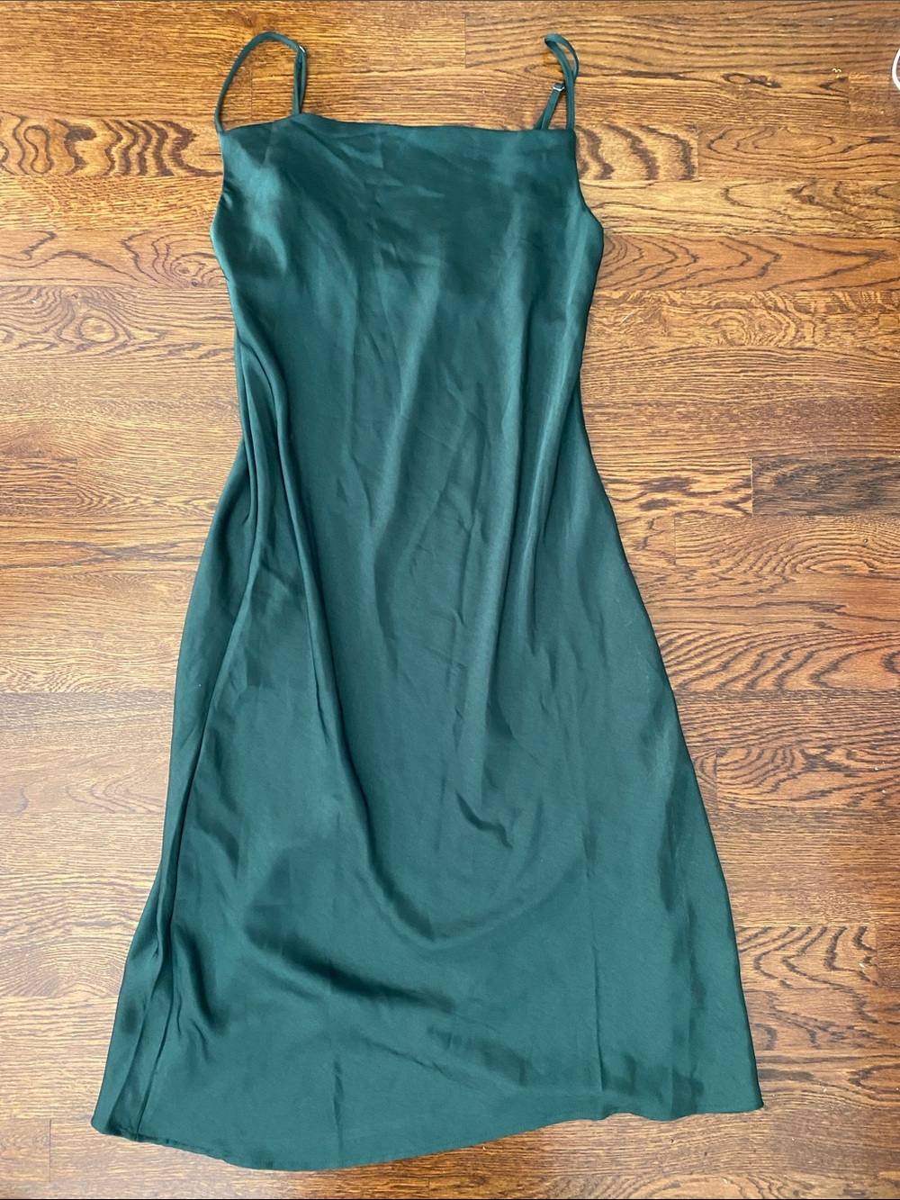 Indefeir Green Satin Slip Dress